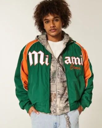 Kurtka wiatrówka z nadrukiem University of Miami Hurricanes