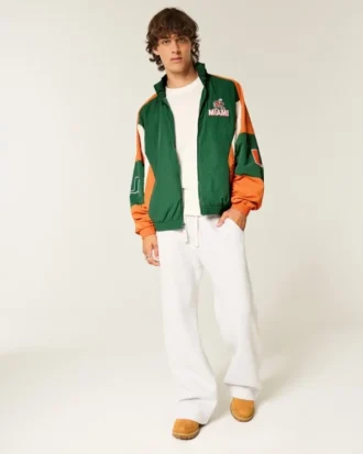 Kurtka wiatrówka z nadrukiem University of Miami Hurricanes