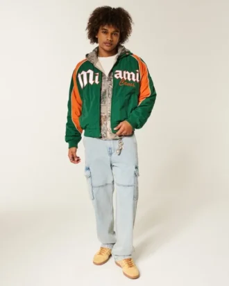 Kurtka wiatrówka z nadrukiem University of Miami Hurricanes
