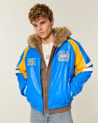 Kurtka z grafiki UCLA Bruins z imitacji skóry Kurtka z grafiki UCLA Bruins z imitacji skóry