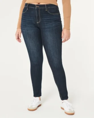 Legginsy jeansowe Curvy High-Rise Dark Wash