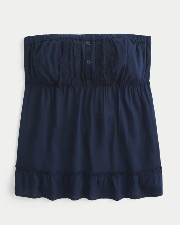 Lekka bluzka bez ramiączek typu babydoll Lekka bluzka bez ramiączek typu babydoll