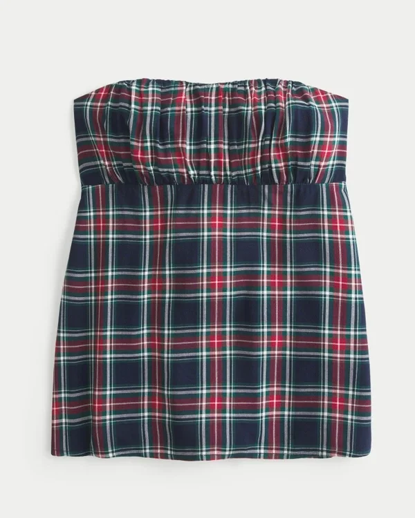 Lekka bluzka bez ramiączek typu babydoll Lekka bluzka bez ramiączek typu babydoll