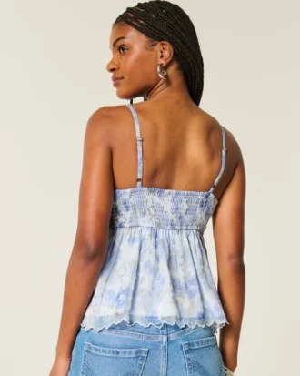 Lekka szyfonowa bluzka typu babydoll