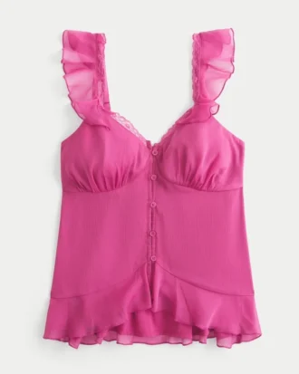 Lekka szyfonowa bluzka typu babydoll