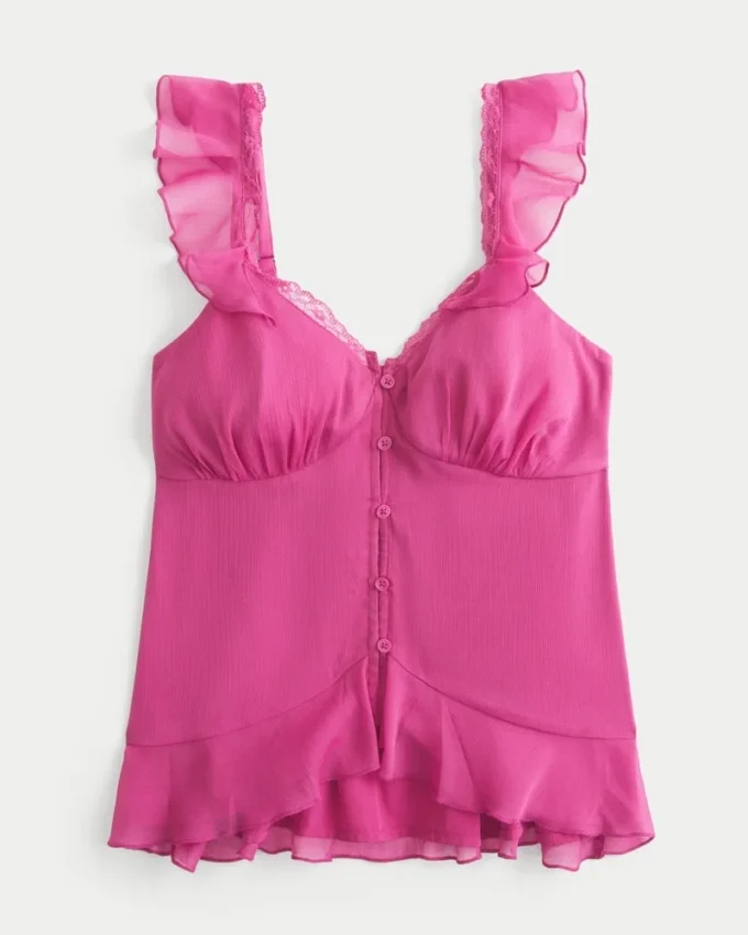 Lekka szyfonowa bluzka typu babydoll Lekka szyfonowa bluzka typu babydoll