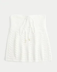 Lekki top bez ramiączek w stylu babydoll z dzianiny szydełkowej