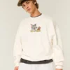 Luźna bluza z grafiką Tom i Jerry Luźna bluza z grafiką Tom i Jerry