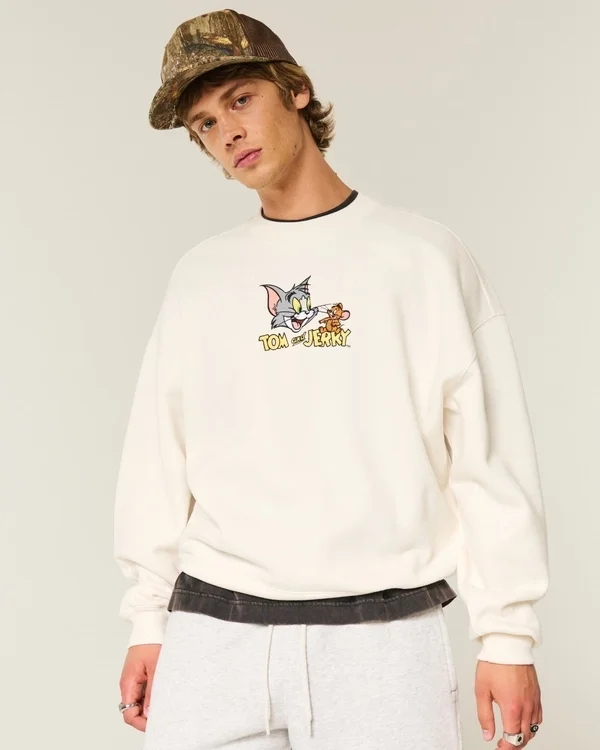 Luźna bluza z grafiką Tom i Jerry Luźna bluza z grafiką Tom i Jerry