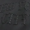 Luźna bluza z kapturem z grafiką Nowego Jorku i ćwiekami Luźna bluza z kapturem z grafiką Nowego Jorku i ćwiekami