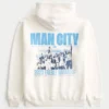Luźna bluza z kapturem z nadrukiem Manchester City