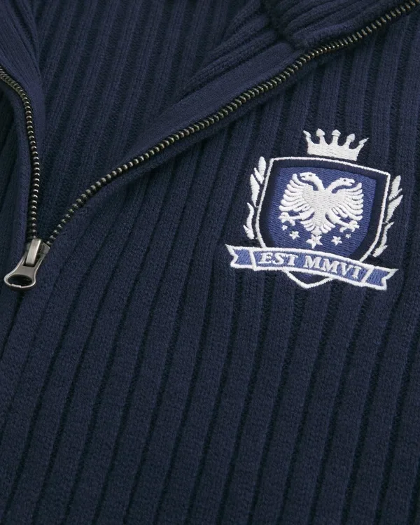 Luźna bluza z zamkiem błyskawicznym i emblematem Luźna bluza z zamkiem błyskawicznym i emblematem