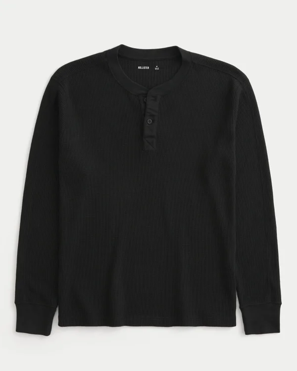 Luźna koszulka termiczna Henley Luźna koszulka termiczna Henley