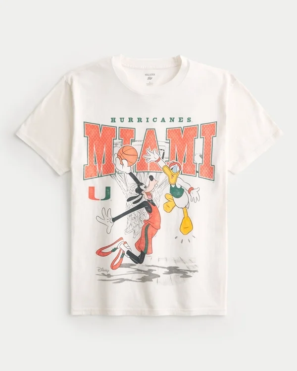 Luźna koszulka z nadrukiem Disney Miami Hurricanes Luźna koszulka z nadrukiem Disney Miami Hurricanes