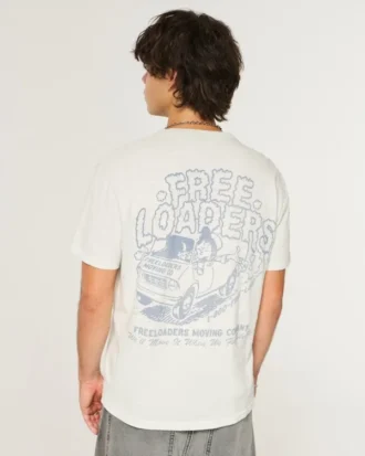 Luźna koszulka z nadrukiem Freeloaders Moving Company