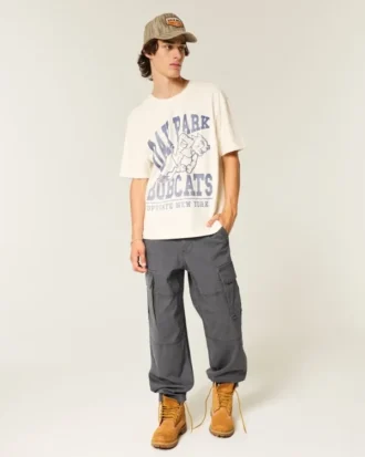 Luźne spodnie cargo typu skater