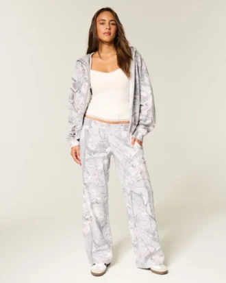 Luźne spodnie dresowe Snow Camo