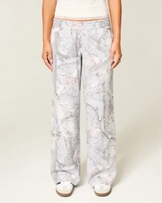 Luźne spodnie dresowe Snow Camo