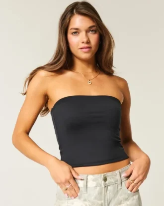 Miękka, elastyczna, bezszwowa bluzka typu tube top