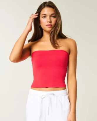 Miękka, elastyczna, bezszwowa bluzka typu tube top
