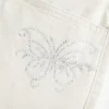 Mini spódniczka z niskim stanem z błyszczącego twillu w motyle Mini spódniczka z niskim stanem z błyszczącego twillu w motyle