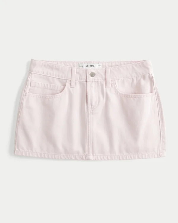 Mini spódniczka z niskim stanem z różowego denimu Mini spódniczka z niskim stanem z różowego denimu