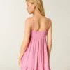 Mini sukienka babydoll z wykończeniem sznurkowym Mini sukienka babydoll z wykończeniem sznurkowym