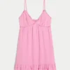 Mini sukienka babydoll z wykończeniem sznurkowym Mini sukienka babydoll z wykończeniem sznurkowym