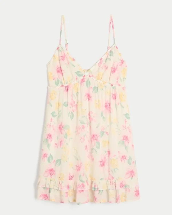 Mini sukienka babydoll z wykończeniem sznurkowym Mini sukienka babydoll z wykończeniem sznurkowym