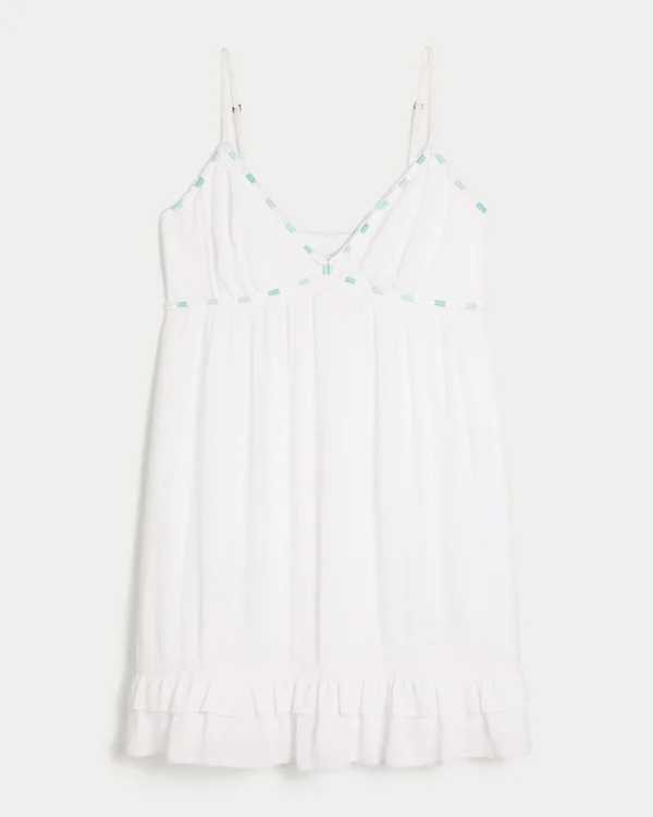 Mini sukienka babydoll z wykończeniem sznurkowym Mini sukienka babydoll z wykończeniem sznurkowym