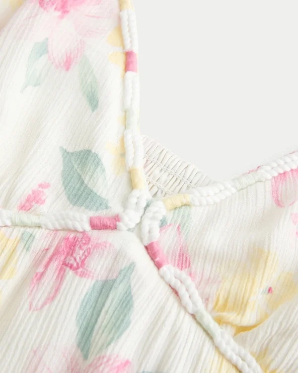 Mini sukienka babydoll z wykończeniem sznurkowym Mini sukienka babydoll z wykończeniem sznurkowym
