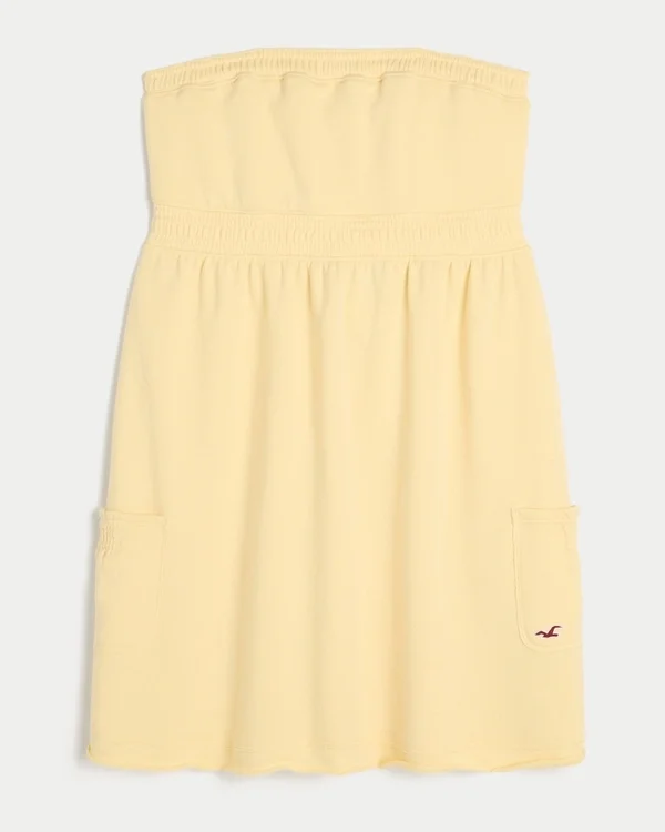 Mini sukienka bez ramiączek z frotte Mini sukienka bez ramiączek z frotte