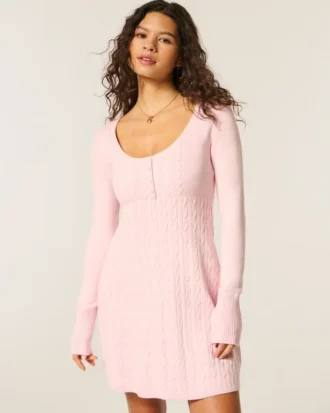 Mini sukienka sweterkowa Babydoll
