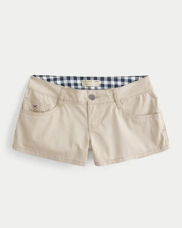 Mini szorty z khaki o bardzo niskim stanie Mini szorty z khaki o bardzo niskim stanie