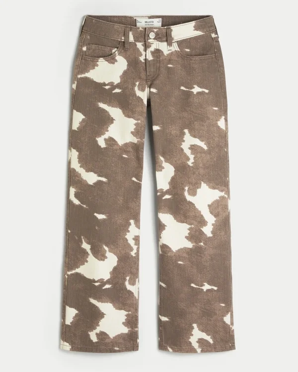 Niskie dżinsy z nadrukiem krowiego wzoru Niskie dżinsy z nadrukiem krowiego wzoru