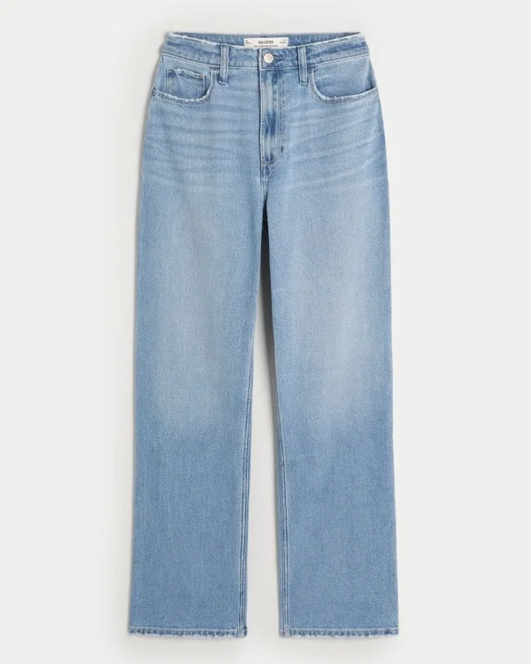 Obcisłe jeansy typu dad jeans z bardzo wysokim stanem i średnim odcieniem Obcisłe jeansy typu dad jeans z bardzo wysokim stanem i średnim odcieniem