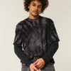 Okrągły kołnierzyk Gruba bawełniana koszulka z nadrukiem tie-dye Okrągły kołnierzyk Gruba bawełniana koszulka z nadrukiem tie-dye