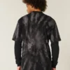 Okrągły kołnierzyk Gruba bawełniana koszulka z nadrukiem tie-dye Okrągły kołnierzyk Gruba bawełniana koszulka z nadrukiem tie-dye