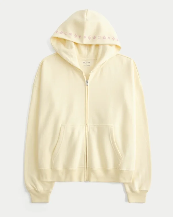 Oversize’owa bluza z kapturem i zamkiem błyskawicznym z nadrukiem rozgwiazdy Oversize’owa bluza z kapturem i zamkiem błyskawicznym z nadrukiem rozgwiazdy