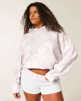Oversize’owa bluza z kapturem w różowy kamuflaż
