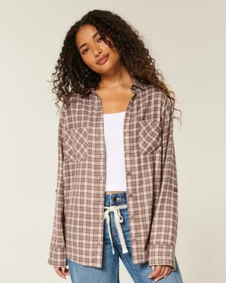 Oversize’owa koszula flanelowa