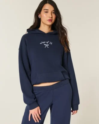 Oversized bluza z kapturem z nadrukiem Class of ’26