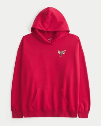 Oversized bluza z kapturem z nadrukiem Good Luck Charm
