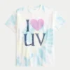 Oversized koszulka z nadrukiem Tie-Dye I Heart UV Oversized koszulka z nadrukiem Tie-Dye I Heart UV
