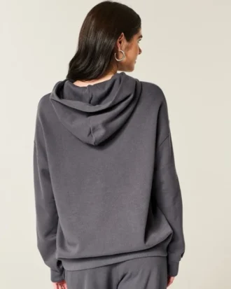Oversized Sparkle Logo Graphic Hoodie