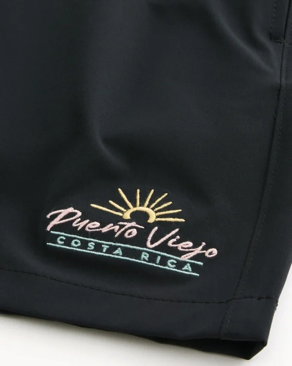 Puerto Viejo Graphic Mid-Thigh Volley Swim Trunks Puerto Viejo Graphic Mid-Thigh Volley Swim Trunks