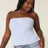 Ribbed Strapless Graphic Tube Top Ribbed Strapless Graphic Tube Top