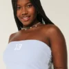 Ribbed Strapless Graphic Tube Top Ribbed Strapless Graphic Tube Top