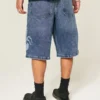 Skorpionowe graficzne super luźne szorty jeansowe Skorpionowe graficzne super luźne szorty jeansowe