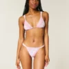 Smockowane figi bikini z wysokim stanem